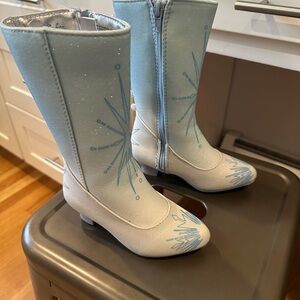 Sparkling Blue and White Elsa Kids Costume Boots